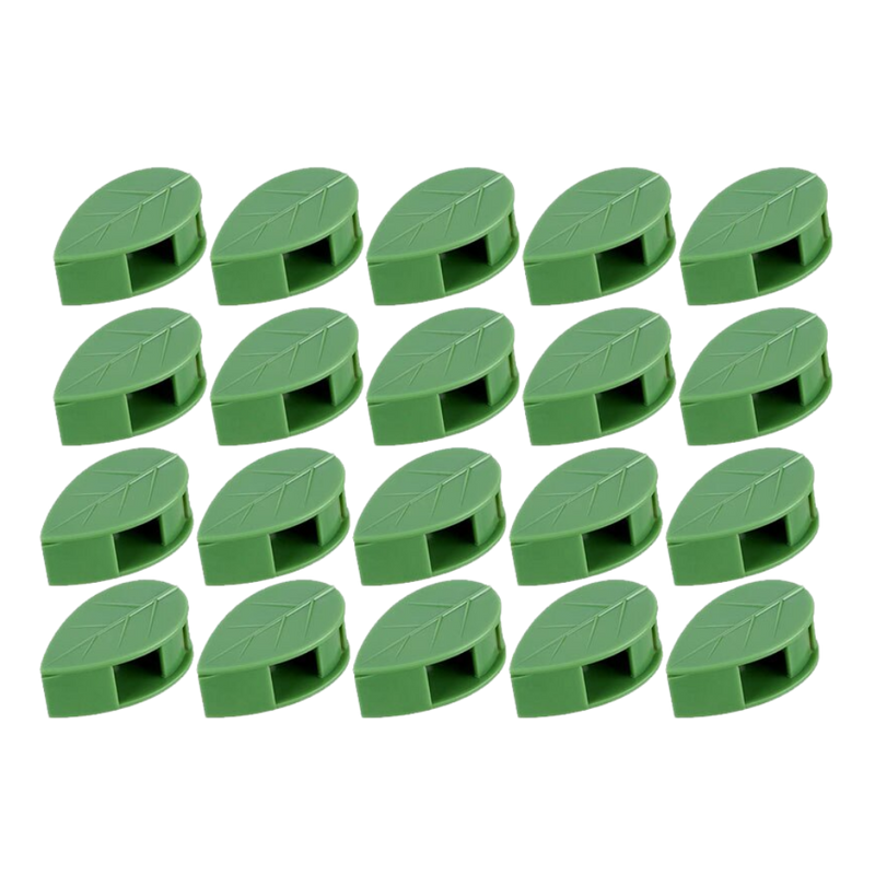 Pack of 20 Leaf-Shaped Adhesive Clips for Climbing Plants