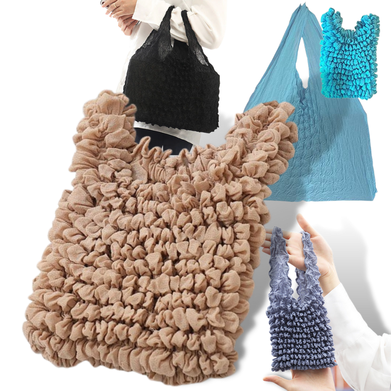 Pleated Stretch Shopping Bag