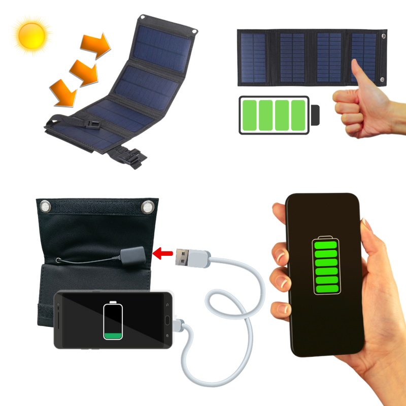 Portable Solar Panel Charger with USB Port
