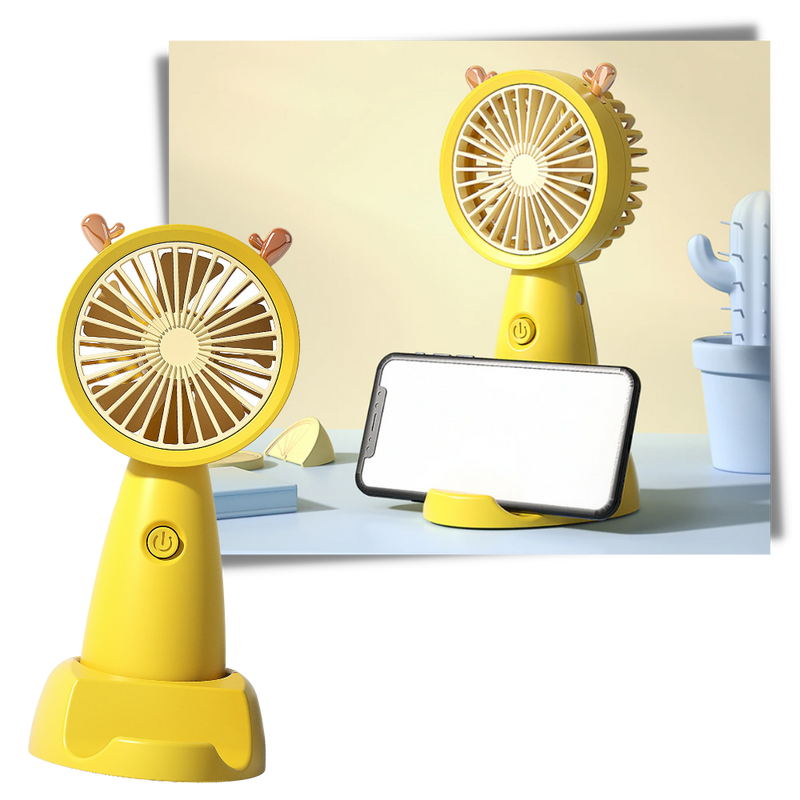 Mini USB Fan With Phone Holder