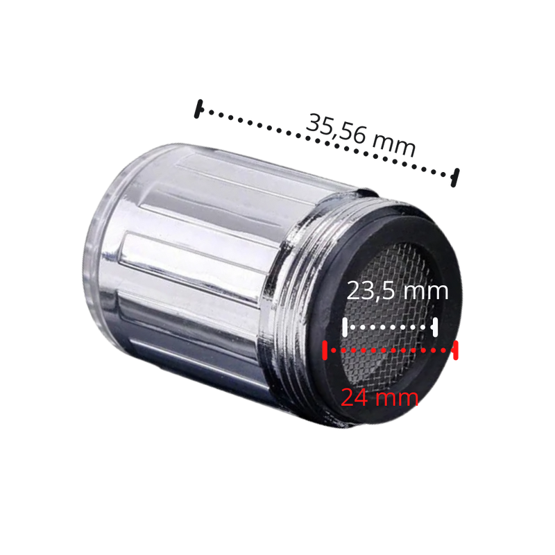 Tap Nozzle With Colour-Changing Temperature Sensor