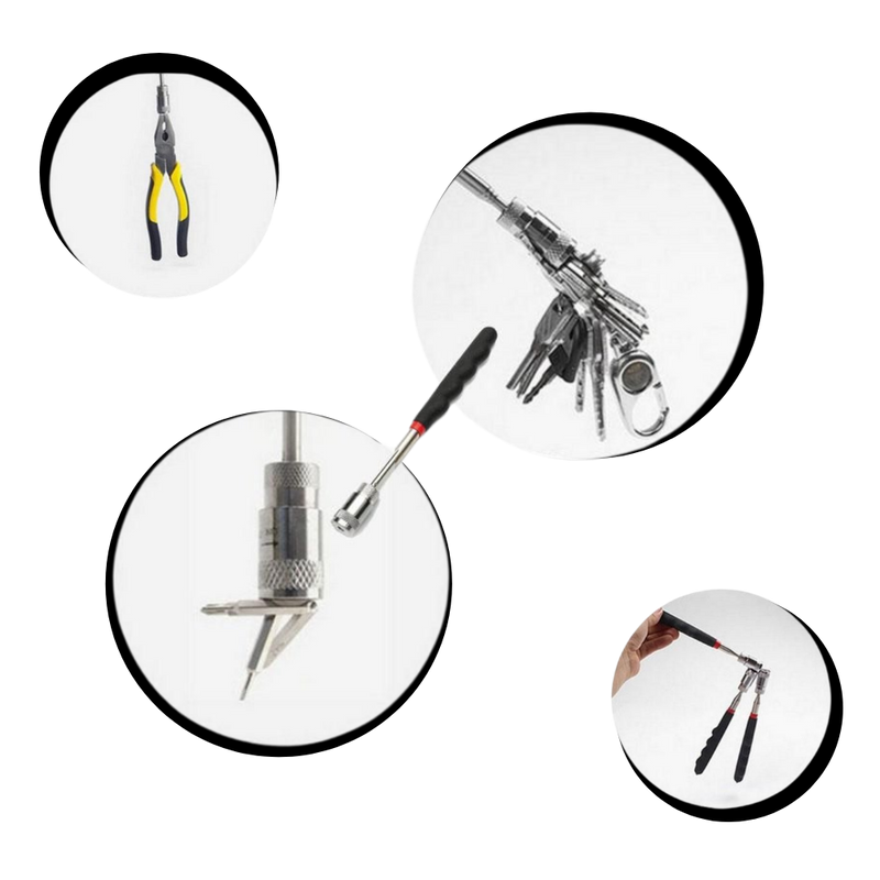 Retractable Magnetic Pickup Tool with LED