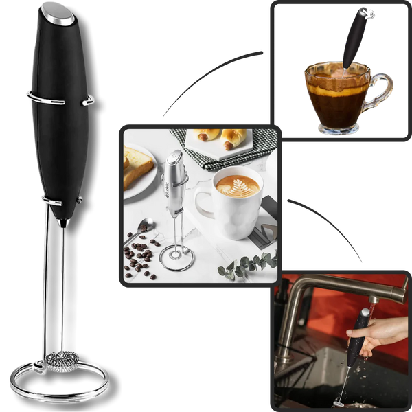 Electric Handheld Milk Frother with holder