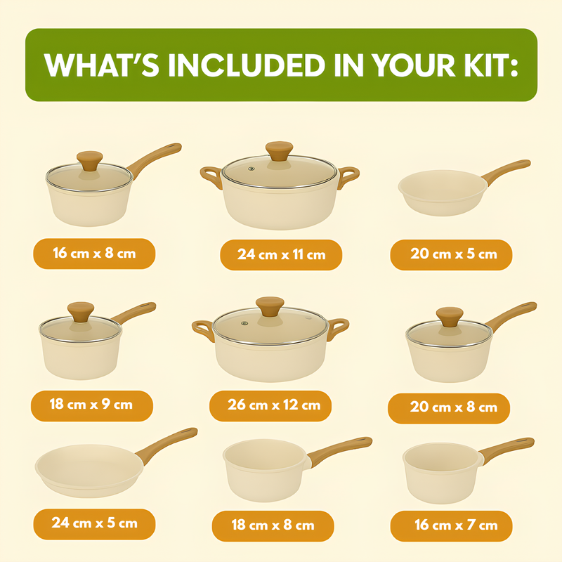 🔥 Full Kitchen Set: 9 Pots + 13 Free Utensils – Limited Stock!