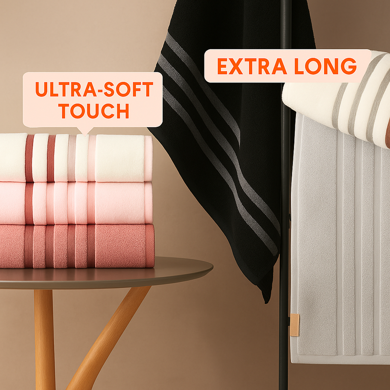 🔥 Complete Luxury Set: 15 Bath Towels + 5 Face Towels Free