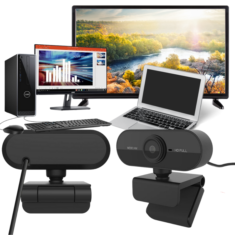 Rotating 1080p HD USB Webcam with Microphone