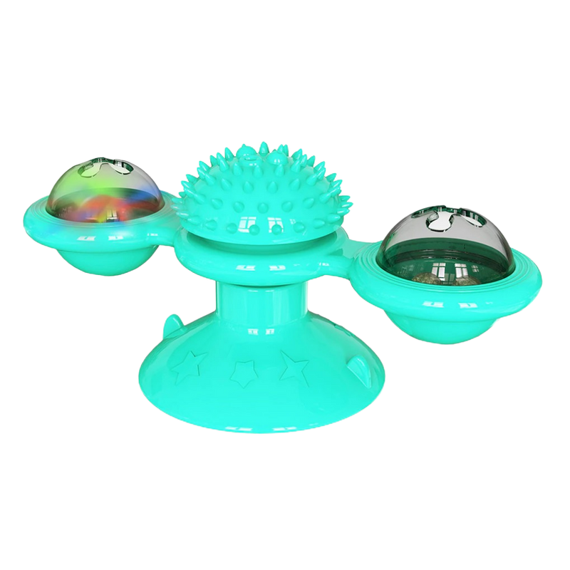 Rotative Windmill Cat Toy With Brush