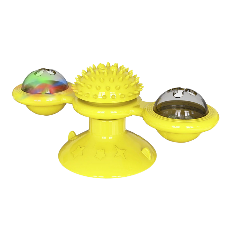 Rotative Windmill Cat Toy With Brush