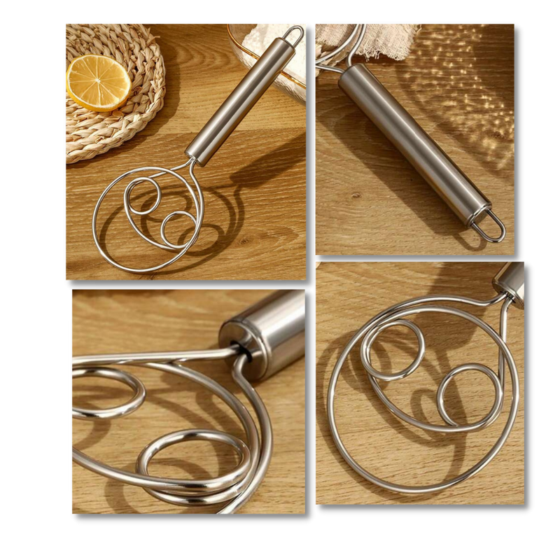 Effortless Stainless Steel Danish dough whisk