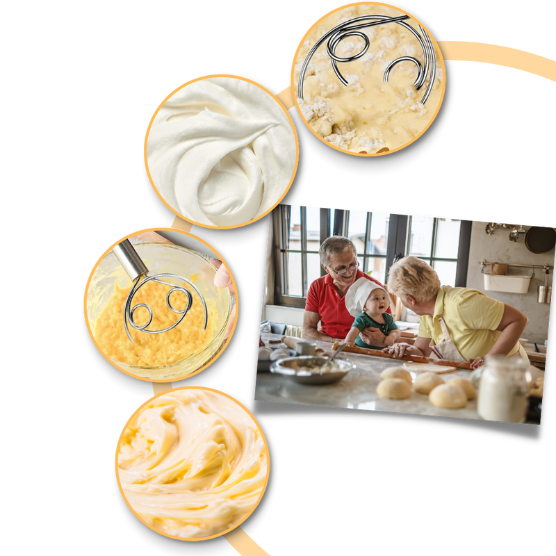 Effortless Stainless Steel Danish dough whisk