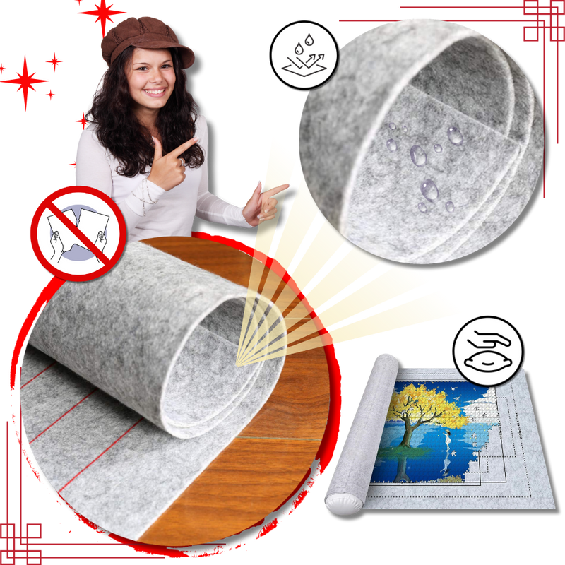 Felt Puzzle Mat Roll Up