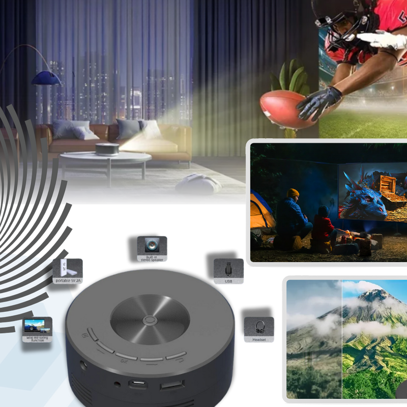 High Resolution Mini Movie Projector
