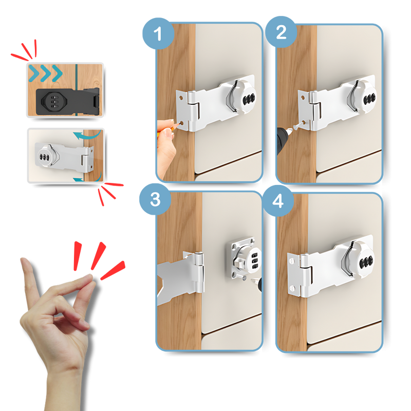 Keyless Quick Installation Cabinet Lock
