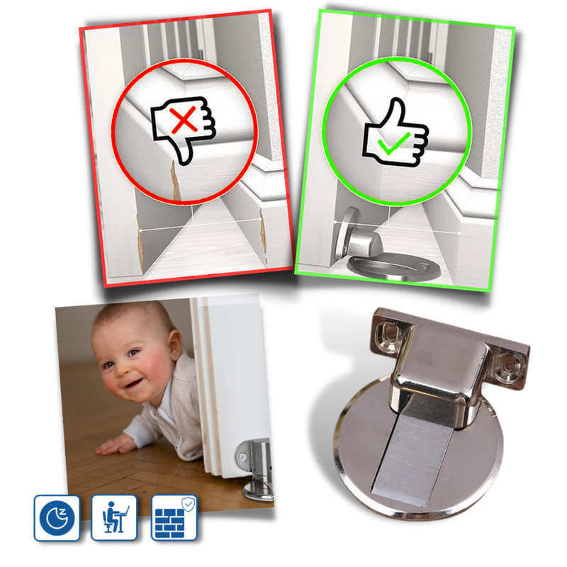 Magnetic Door Stopper in Stainless Steel